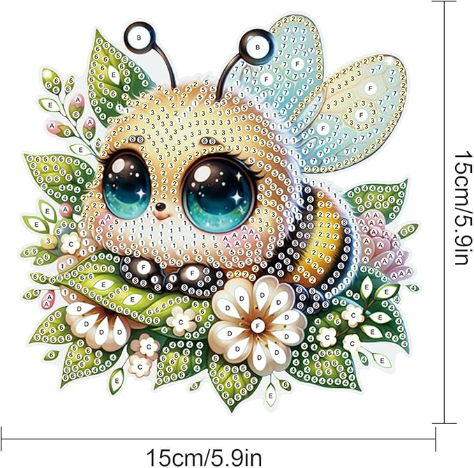 Tontut Diamond Art Painting Kits Hanging Decoration,5D Bee Diamond Art Painting,DIY Special Shape Diamond Craft Wall Garden Decoration,Gifts