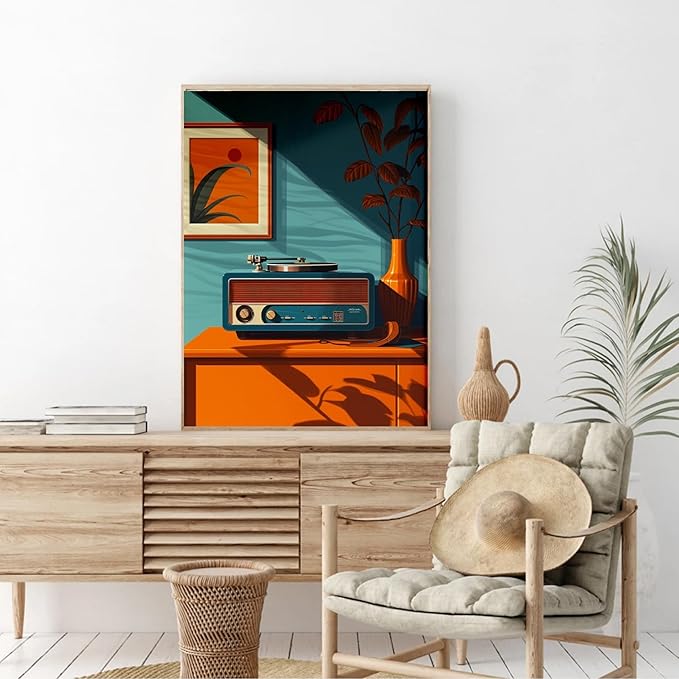 cupmod 6 Packs Vintage Music Paint by Numbers Kit for Adults,Retro Funny Adults Paint by Number Kits on Canvas Without Frame,Easy Acrylic Oil Painting by Numbers Kit for Home Wall Decor 9.8x13.8inch