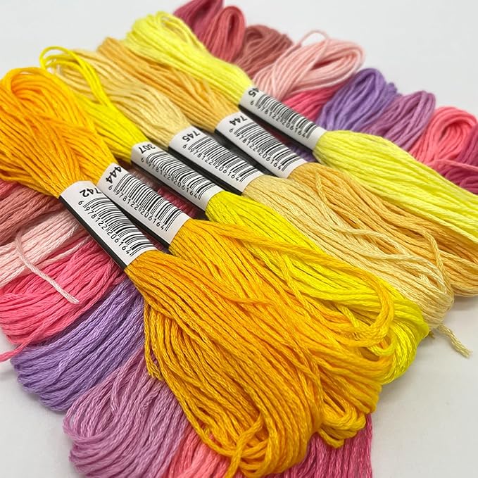Bracelet String Kits, 50 Colors Rainbow Color Embroidery Thread, Cross Stitch Cotton Embroidery Thread, Bracelet Yarn (50 Color)