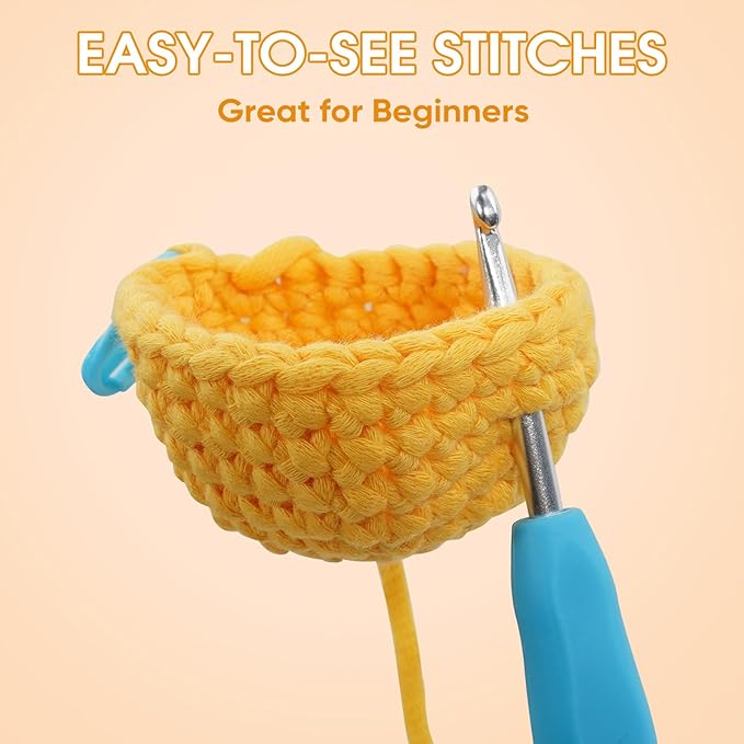 Beginner Yarn for Crocheting, Easy Crochet Yarn for Beginners, 3 Pack × 1.8 oz Amigurumi Yarns, Penguin Crochet Kit, Thick and Soft with Video Tutorials, Easy-to-See Stitches, Worsted Medium # 4