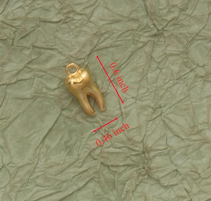 30 Pcs Teeth Charms 1.5 x 0.7 x 0.5 cm Metal Cute Small Tooth Pendants for Women DIY Jewelry Making Supplies Necklace Bracelets Findings Kit Bulk Decoration