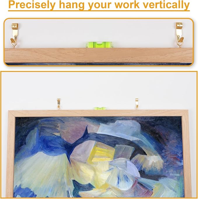 KURUI 303Pcs Picture Hanging Kit, Picture Hangers Assorted Kit with Heavy Duty Picture Hanging Hooks/Hardware Nails/Sawtooth/Wire/D Rings/Level, Metal Picture Wall Hooks for Frame Canvas Mounting