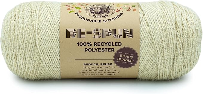 Lion Brand Yarn Respun Bonus Bundle Yarn for Knitting and Crocheting, 1 Pack, Parchment