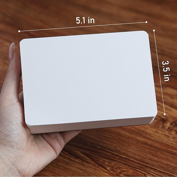 FLUNBRATO Watercolor Sketchbook 80 Sheets, 3.5 x 5.1 Inch, 100% Cotton Mini Travel Watercolor Sketchbook, Cold Press 140LB 300GSM, Two-Edge Glue Binding Compact Notebook Mixed Media for Painting