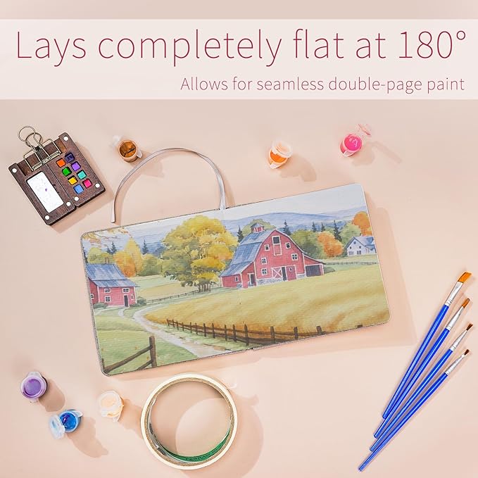Vienrose 2 Pack Watercolor Sketchbook, 5.5"x5.5" Watercolor Journal with 24 Sheets 140 LB (300 GSM) 100% Cotton Watercolor Paper, Grey Linen Cover Water Coloring Sketch Book