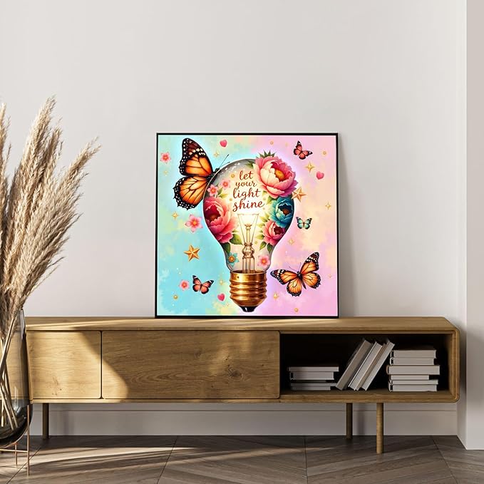 Framed Paint by Numbers Kit for Adults Beginner Light, Adult Paint by Number Kits on Canvas Framed Flower, DIY Acrylic Oil Painting by Numbers with Frame, Perfect for Home Decor Gift 10 X 10 Inch