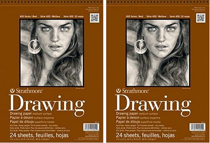 Strathmore (400-1 400 Series Drawing Pad, Medium Surface, 4"x6", 24 Sheets (Pack of 2)