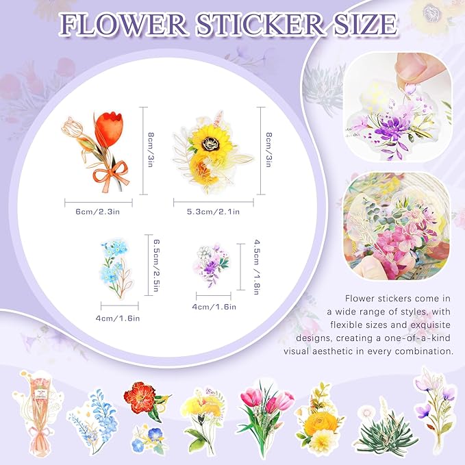240Pcs Gilt Flower Stickers for Scrapbooking,Self-Adhesive Floral Stickers Scrapbook Supplies Journaling for Water Bottle Adult Card Making Letters DIY Cards Decoration