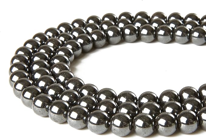 100pcs 6mm black hematite beads natural gemstone beads round loose beads for jewelry making