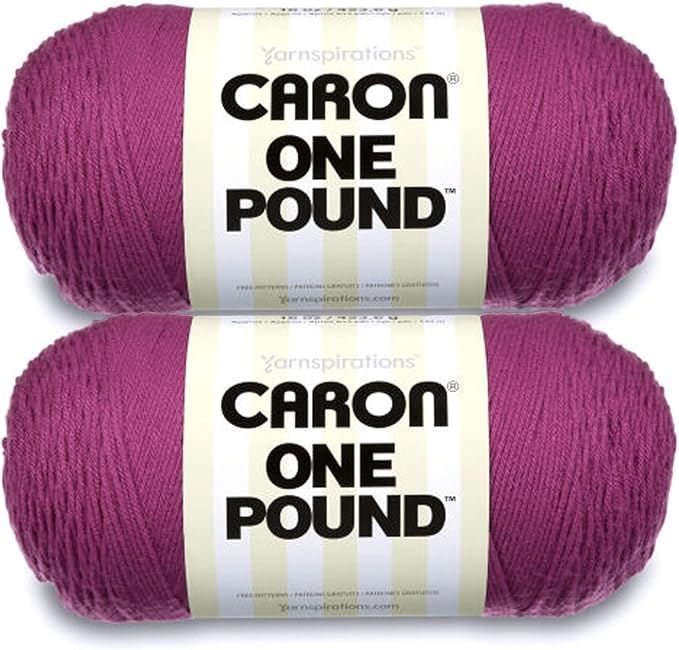 Caron One Pound Purple Yarn - 2 Pack of 454g/16oz - Acrylic - 4 Medium (Worsted) - 812 Yards - Knitting/Crochet