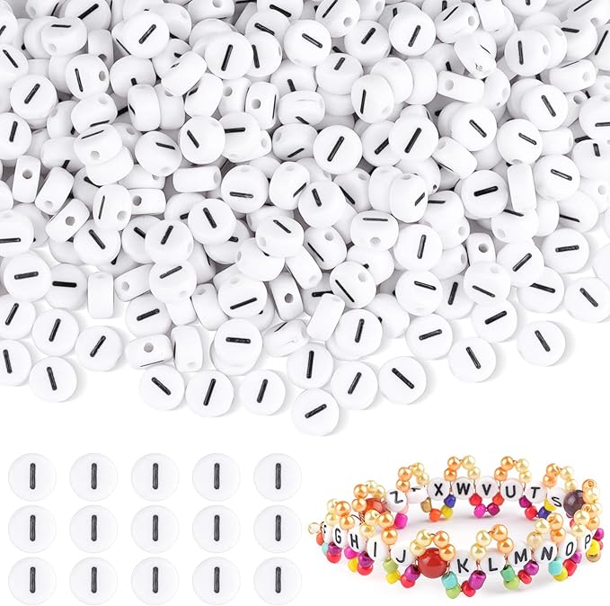 1500pcs Letter I Beads Bulk, Letter Beads, Alphabet Bead for Friendship Bracelets, Jewelry Making Supplies,DIY Making Kit