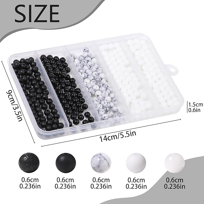 Songxi Stone Beads Bracelet Making Kit 300PCS, 6mm Loose Crystal Gemstone Beads for Bracelet Necklace Earring, DIY Crafts Beads for Jewelry Making for Couples Lovers Adults