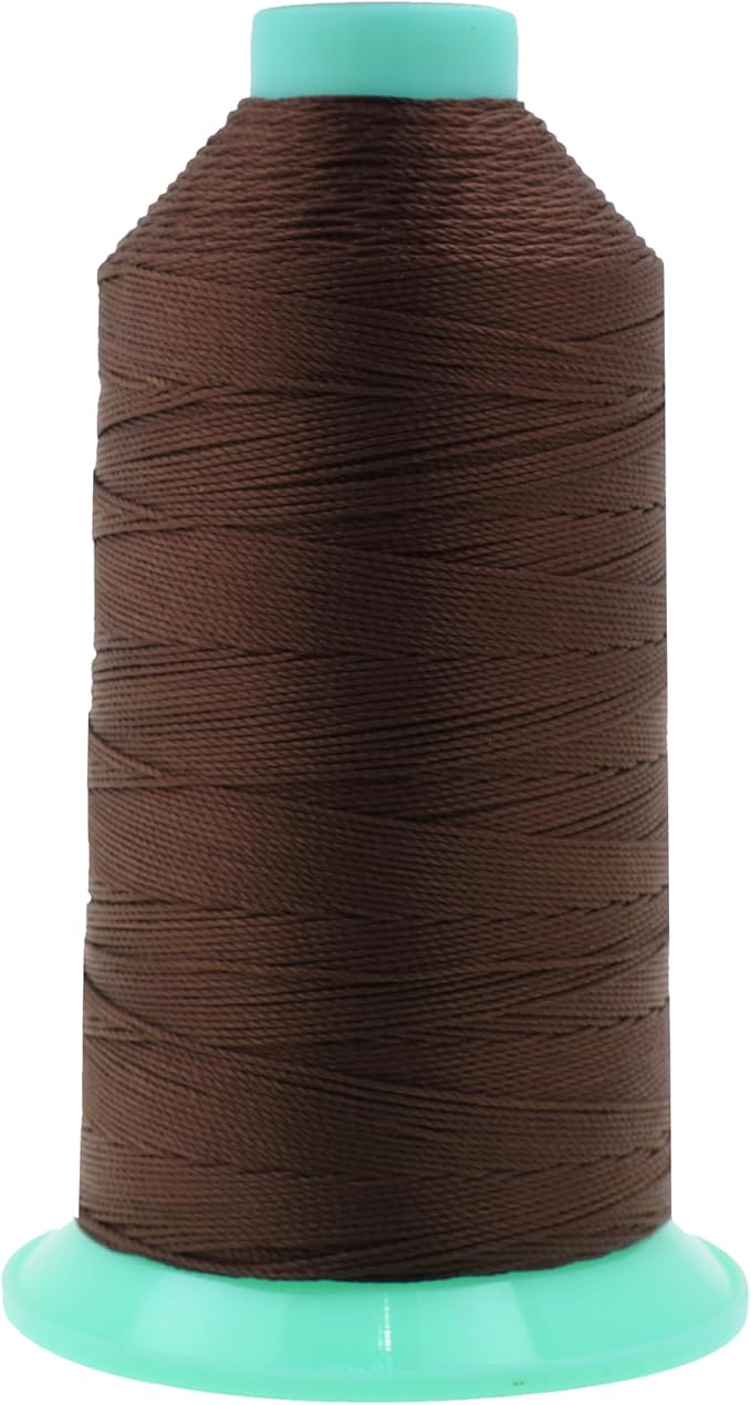 Mandala Crafts Size 277 840D T270 Bonded Nylon Thread - Dark Brown 800 YDs Tex 270 Heavy Duty Sewing Threads for Leather, Jeans, Weaving, Outdoor Marine Upholstery