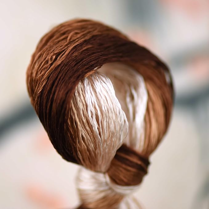 Natural 100% Silk Thread, Handmade Embroidery Thread Silk Floss 9 Colors 110m Each (60)