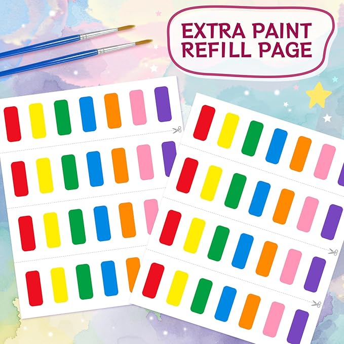 SOCOLER Paint with Water Coloring Books for Kids,Unicorn Theme Mess Free Watercolor Painting Papers Sets for Toddlers,Water Color Paint Kit,Art Craft Birthday Gift for Ages 1-3, 4-8