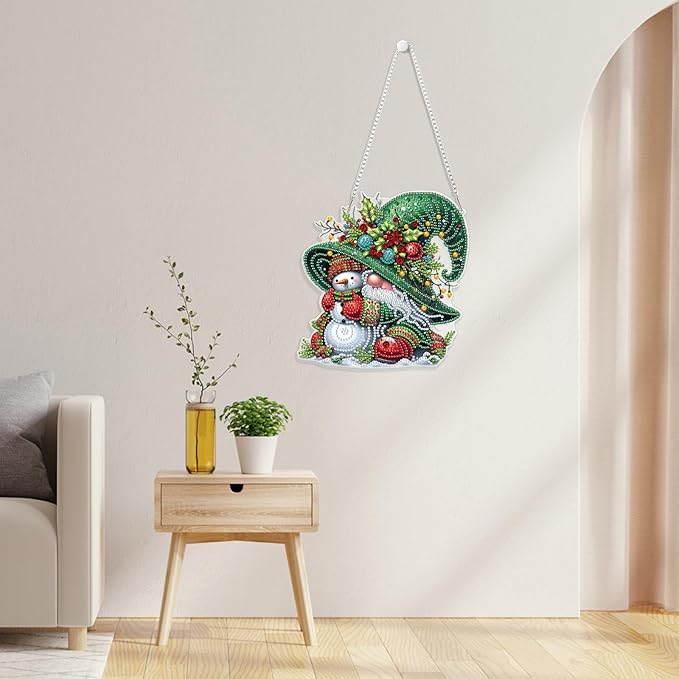 GHHKUD Hanging Gnomes Diamond Art Pendants Kits, DIY Hanging Decoration Double Sided Christmas Diamond Pinting Ornaments for Adults Kids Gifts for Home Decor