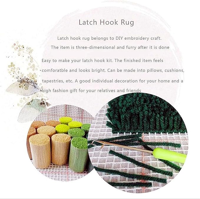 Basketball Latch Hook Rug Kits for Adults and Kids Beginner Handmade Needle Crochet Yarn Kits Embroidery Carpet Hook and Latch Kit Cushion Christmas Home Decoration 30x30cm (XZD055)