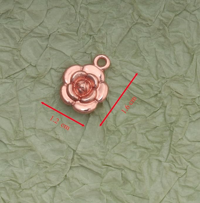 30 Pcs Rose Charms Vintage 1.6 X 1.2 X 0.4 CM Chic Flower Pendants for DIY Jewelry Making Kits Necklace Bracelets Earring Keychain Accessories