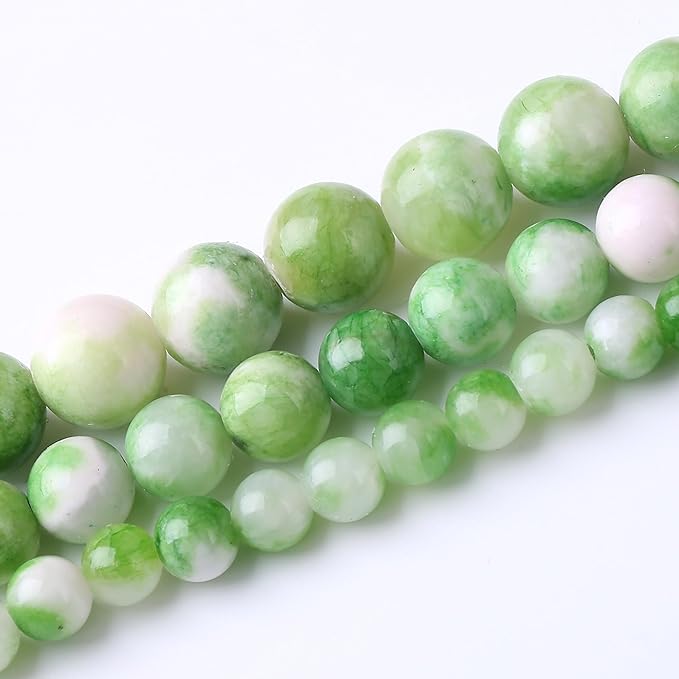 Green Persian Jade Stone Beads Gemstone Round Crystal Energy for Jewelry Making DIY Bracelet Necklace 1 Strand 15.5inch 31PCS 12MM