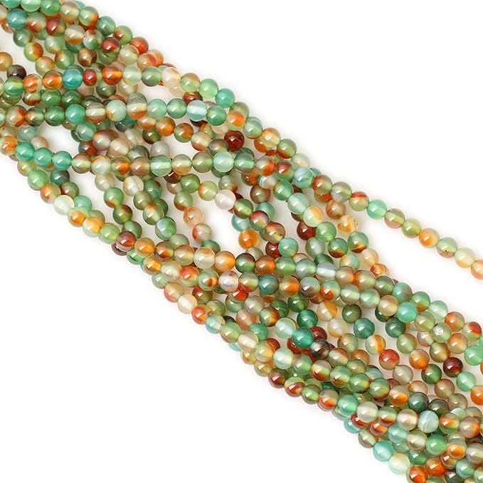 60PCS 6mm Peacock Agate Round Loose Beads for Jewelry Making DIY Materials 1 Strand 15"