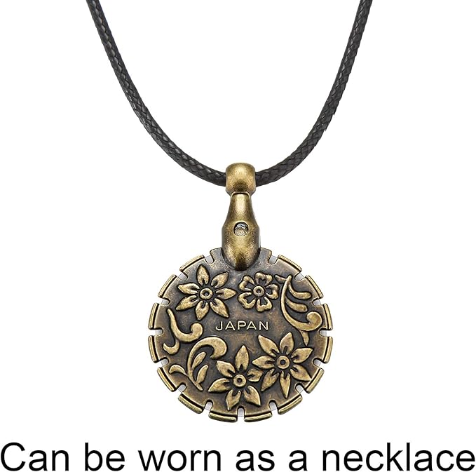 Mudder 2 Pieces Yarn Cutter Pendants Antique Gold Silver Metal Thread Cutter Pendant Round Shape for DIY Sewing Tools(Antique Gold)