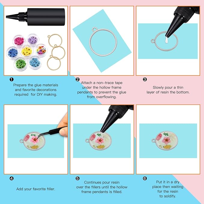 40pcs Open Bezel Pendants for Resin,10 Styles Hollow Frame Pendants Blank Resin Pendants Resin Casting Frame Pendant for Jewelry Making,Resin Casting,Necklace,Pressed Flower,DIY Crafts(White K)