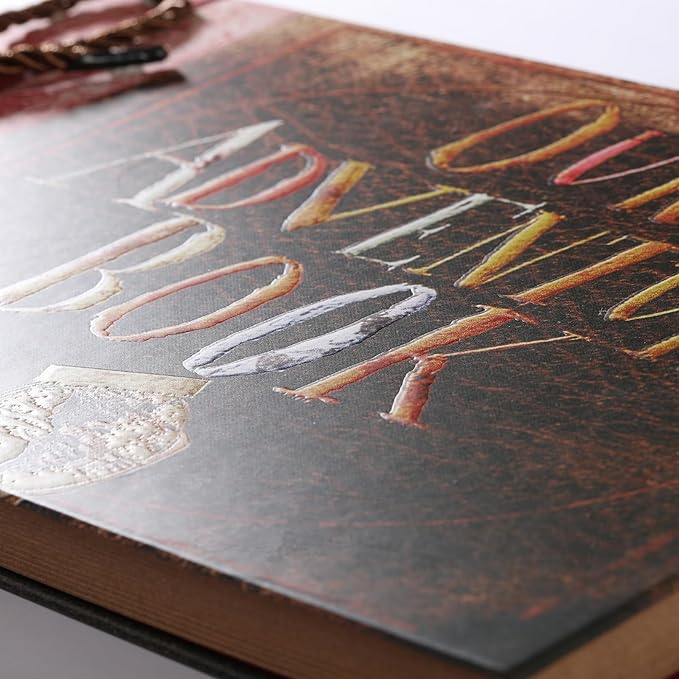 Our Adventure Book Scrapbook Photo Album Travel Journal Book,Retro Style Embossed Cover,Photo Book Kit,Memory Book,Travel Diary