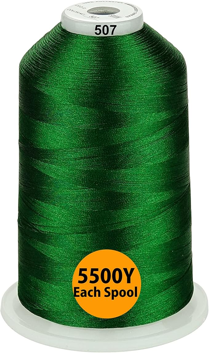 Simthread - 33 Selections - Various Assorted Color Packs of Polyester Embroidery Machine Thread Huge Spool 5500Y for All Purpose Sewing Embroidery Machines - 3 Differ Green