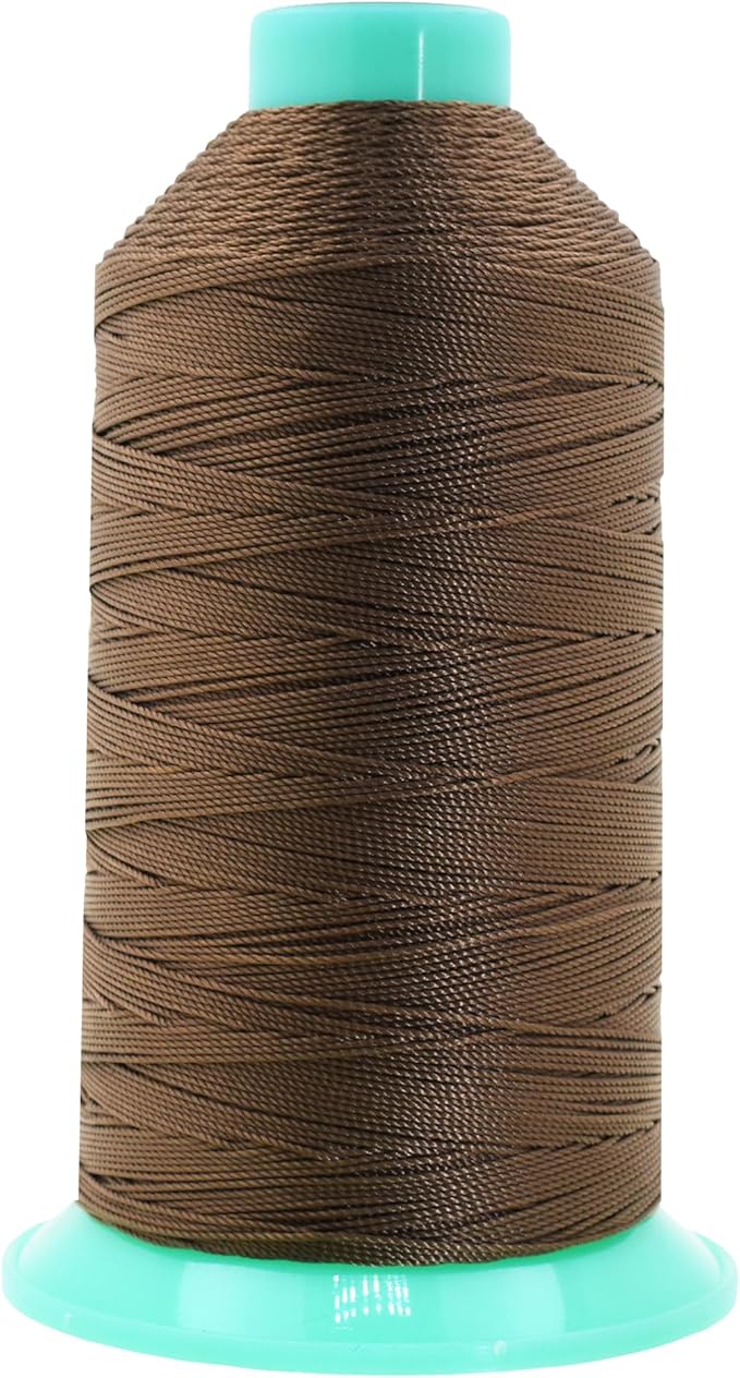 Mandala Crafts Size 277 840D T270 Bonded Nylon Thread - Coyote Brown 800 YDs Tex 270 Heavy Duty Sewing Threads for Leather, Jeans, Weaving, Outdoor Marine Upholstery