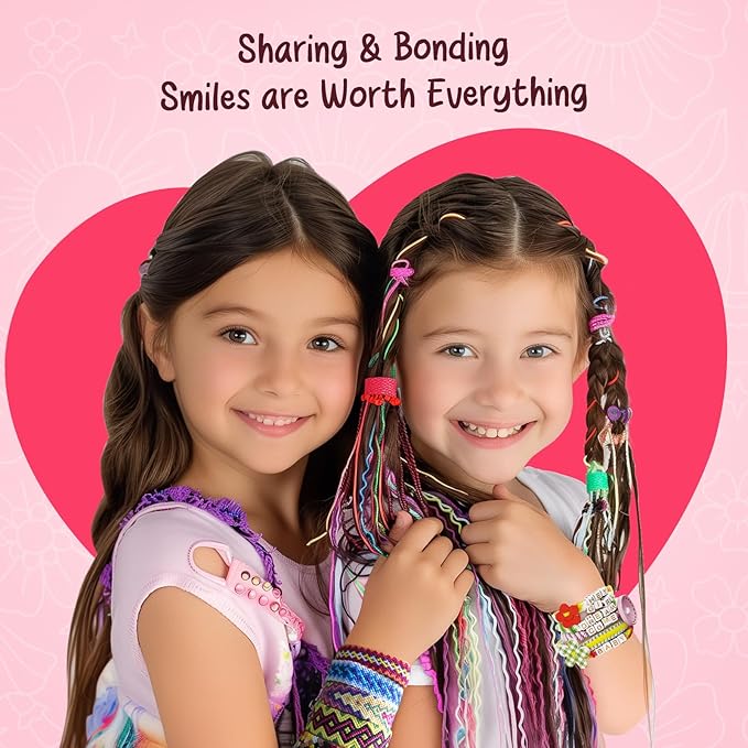bracelet making kit for girls - friendship bracelet kit - christmas gifts for ages 6 7 8 9 10 11 12 year old girl birthday gifts, arts and crafts for kids ages 8-12 teen bracelets diy maker pink coral