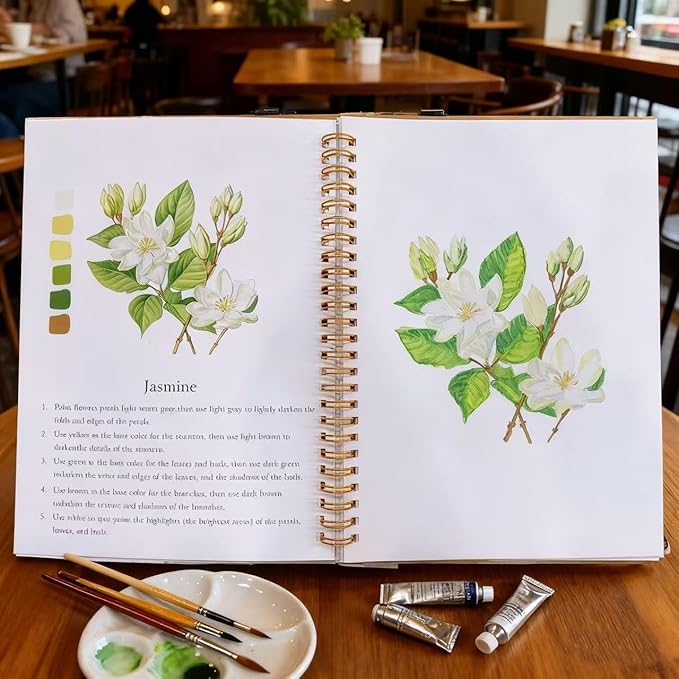 Workbooks Coloring Book Beginner Friendly Painting Kit Easy Nature Scenes Painting Set Art Crafts for Creative Exploration Gift for Adults (The Fall, Without Palette)