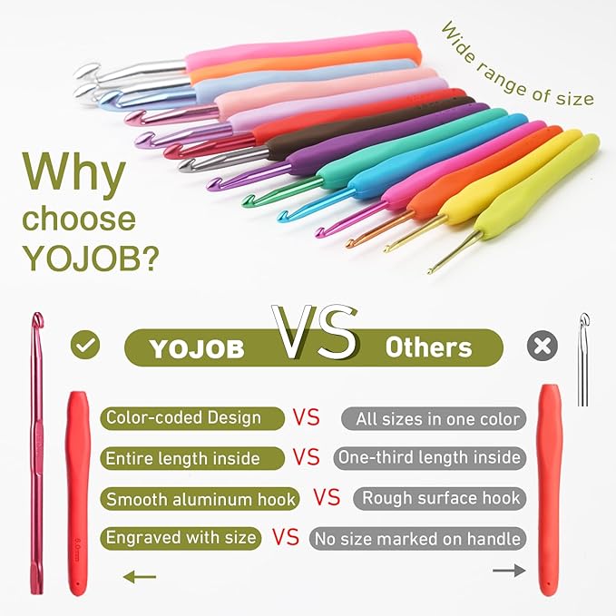 5.5mm Crochet Hook, Supers Smooth 5.5 mm Ergonomic Crochet Hooks for Beginner, Comfort for Arthritic, 1 Pack