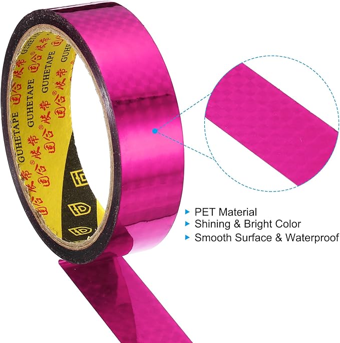 PATIKIL Prism Tape 1 Inch x 32.8 Yards, 6 Pack Holographic Metalized Reflective Self Adhesive for DIY Art Craft Wrap Wall Decoration, Assorted Color