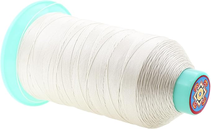 Mandala Crafts Size 138 420D T135 Bonded Nylon Thread - Off White 1250 YDs Tex 135 Heavy Duty Sewing Threads for Leather, Jeans, Weaving, Outdoor Marine Upholstery