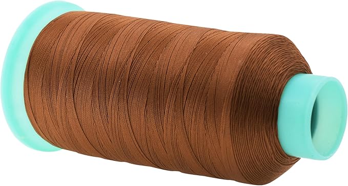 Mandala Crafts Size 69 210D T70 Bonded Nylon Thread - Bourbon Brown 1500 YDs Tex 70 Heavy Duty Sewing Threads for Leather, Jeans, Weaving, Outdoor Marine Upholstery