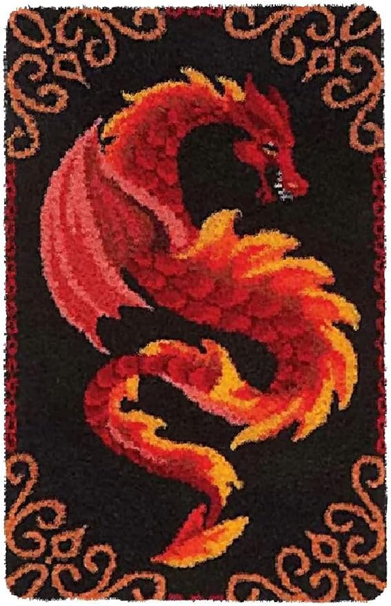 YOOTOM Latch Hook kit Rug DIY Handcrafts for Adults, Pre-Printed Canvas Handmade Carpet Cushion Crochet Yarn Needlework Tapestry 3D Crafts for Home Decor, 20x15in