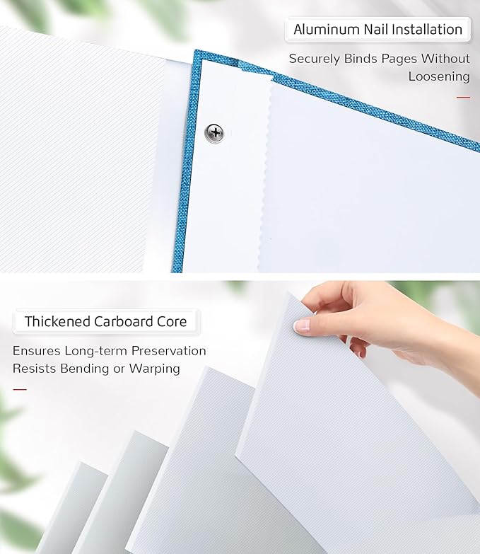 Photo Album Self Adhesive Scrapbook Album for 3x5 4x6 5x7 8x10 Pictures,40 Pages Linen Cover with Display Window DIY Photo Book,Ideal Gifts for Family Travel Wedding Baby