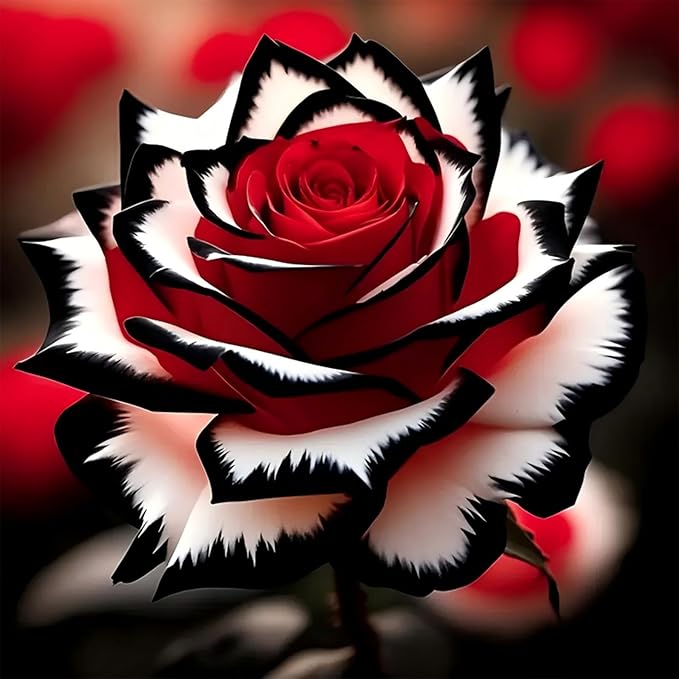 mrpwnle Red Rose Diamond Art Kits for Adults, White Rose Diamond Painting Kits for Adults, 5D Flowers Diamonds Painting, DIY Round Full Drill Gem Art Crafts, Home Decor Gifts 13.8x13.8 inch