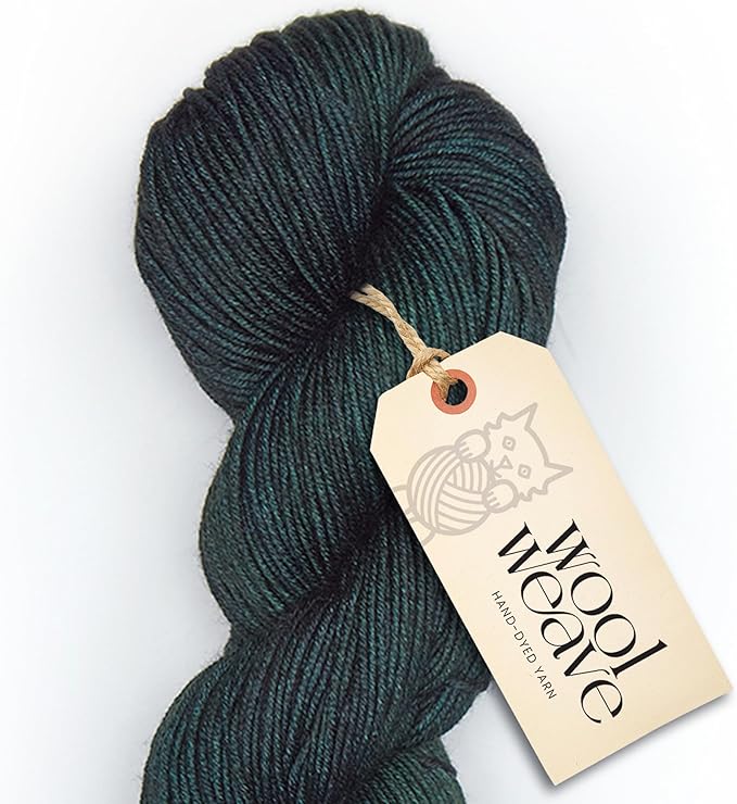 Superwash Merino Wool Yarn for Knitting & Crocheting - Hand Dyed, 100gr, 240 Yards Medium Weight Yarns - Luxurious, Soft & Durable Dark Green Yarn
