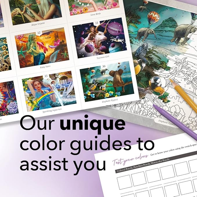 Castle Arts Fantasy Colouring Book | 36 Fantastic Dreamscapes Curated by in-House Artists to Relax You | with Colour Reference Guide | No Show-Through Artist Grade Paper | Frameable Landscape A4 Size