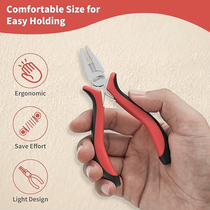 houseran mini linemans pliers 5"-5 pack combination plier with side cutter, lineman pliers electrical for jewelry making, diy, craft, model