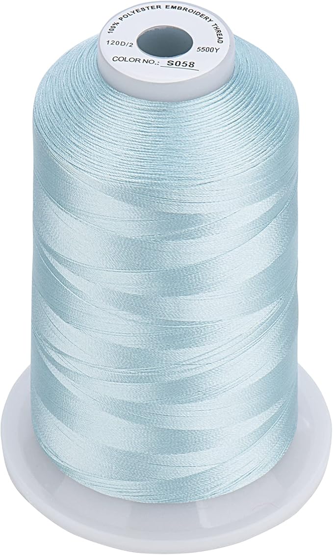 Simthread - 33 Selections - Various Assorted Color Packs of Polyester Embroidery Machine Thread Huge Spool 5500Y for All Sewing Embroidery Machines - 3 Differ Blue Colors 1
