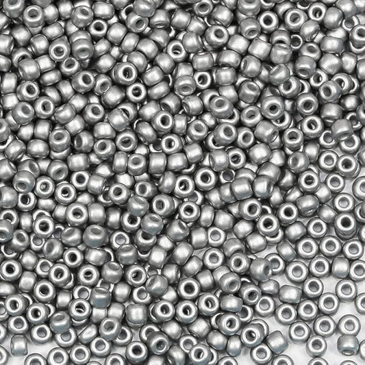 Bala&Fillic Size 3mm Seed Beads Matte Silver Color About 3600pcs /100grams in Bag 8/0 Glass Craft Seed Beads for Making Bracelet and Necklace (Matte Silver)