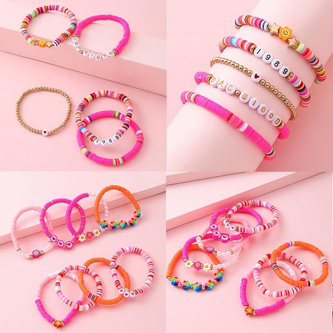 1480pcs Valentine's Day Polymer Clay Beads Charms Friendship Bracelet Necklace Earring Jewelry Making kit, Accessories for Arts Crafts DIY Birthday Gifts for Women Girls Children