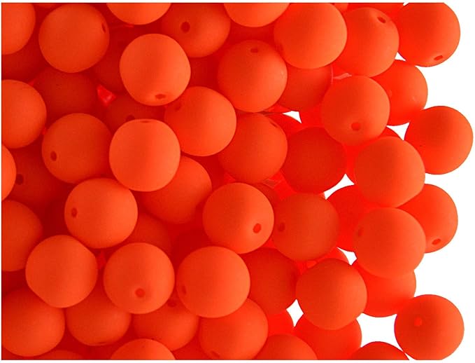 SCARA 200 pcs Czech Glass Round Beads 0.24 inches (6mm), NEON (UV Active) Glass Beads for Jewelry and Bracelets Making, Beads for Bracelets, Bead kit MEGA Mix