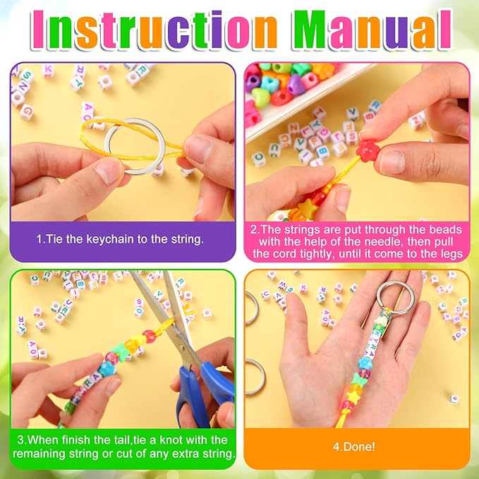 Landical 564 Pcs DIY Bead Keychain Kit Key Chain Making Craft Adjustable Letter Beads String Mama Sport Gift Alphabet Jewelry Backpack Accessories Holiday Party Favor (Butterfly,Mixed Color)