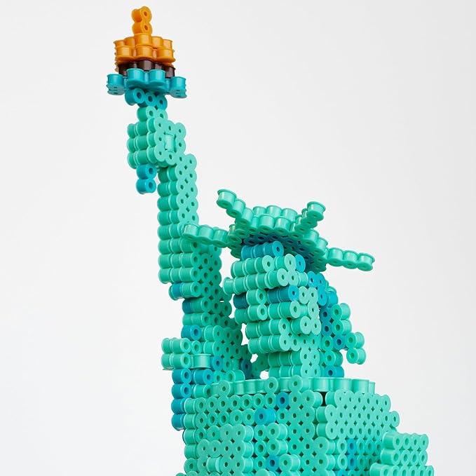Perler 80-57235 Statue of Liberty 3D Fused Bead Craft Activity Kit, 4" W x 17.5" H, Multicolor, 8008 Pieces