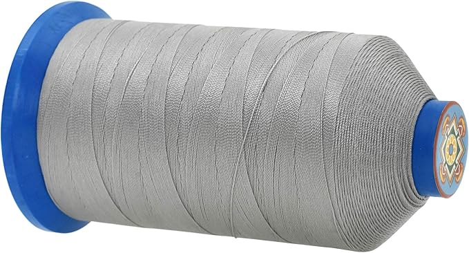 Mandala Crafts Size 92 280D T90 Bonded Nylon Thread - Gray 1100 YDs Tex 90 Heavy Duty Sewing Threads for Leather, Jeans, Weaving, Outdoor Marine Upholstery