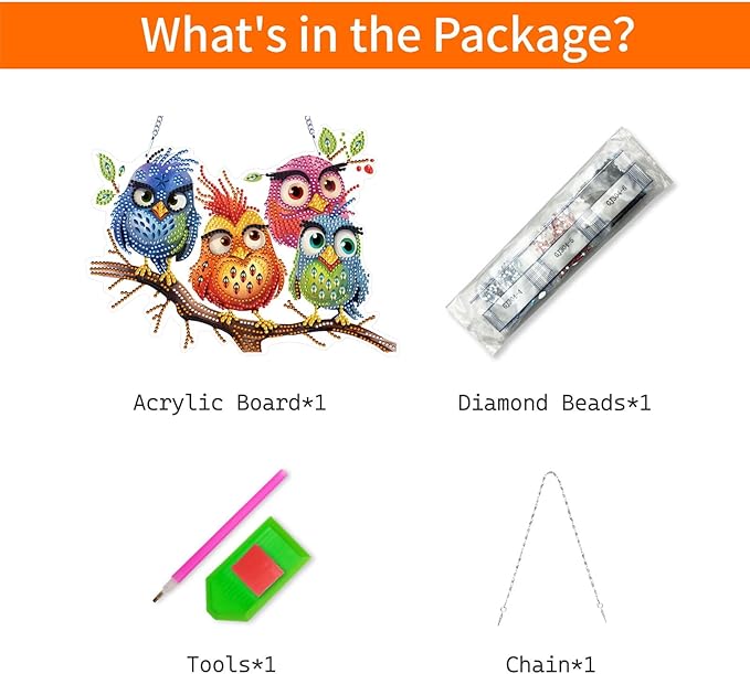 VODAPYC Bird Diamond Art Hanging Kits for Adults, DIY Double Sided Special Shaped Diamond Painting Window Pendant Ornament for Home Decor(Abstractly Bird-3)