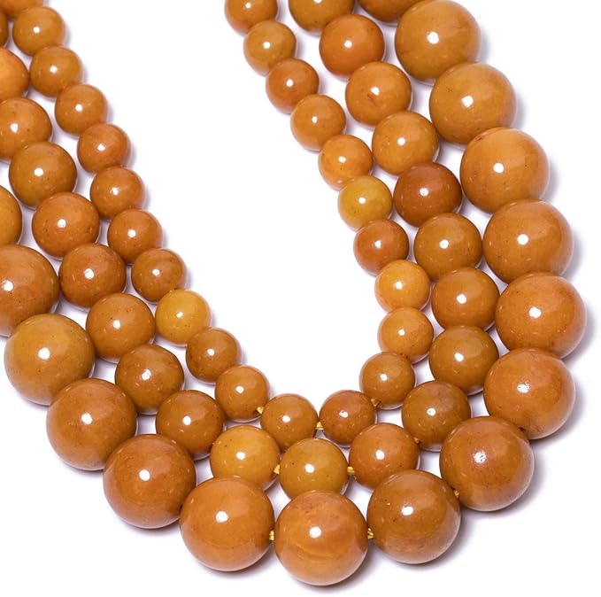Stone Beads, 60pcs Warm Brown Jasper, 6mm Round Loose Beads for Jewelry Making, Bracelets, with Bag, String & Card
